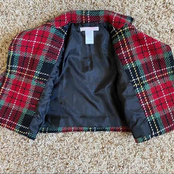 Janie and Jack Tweed Plaid Wool Coat Size 6 - 12 Months Double Breasted - Picture 9 of 10